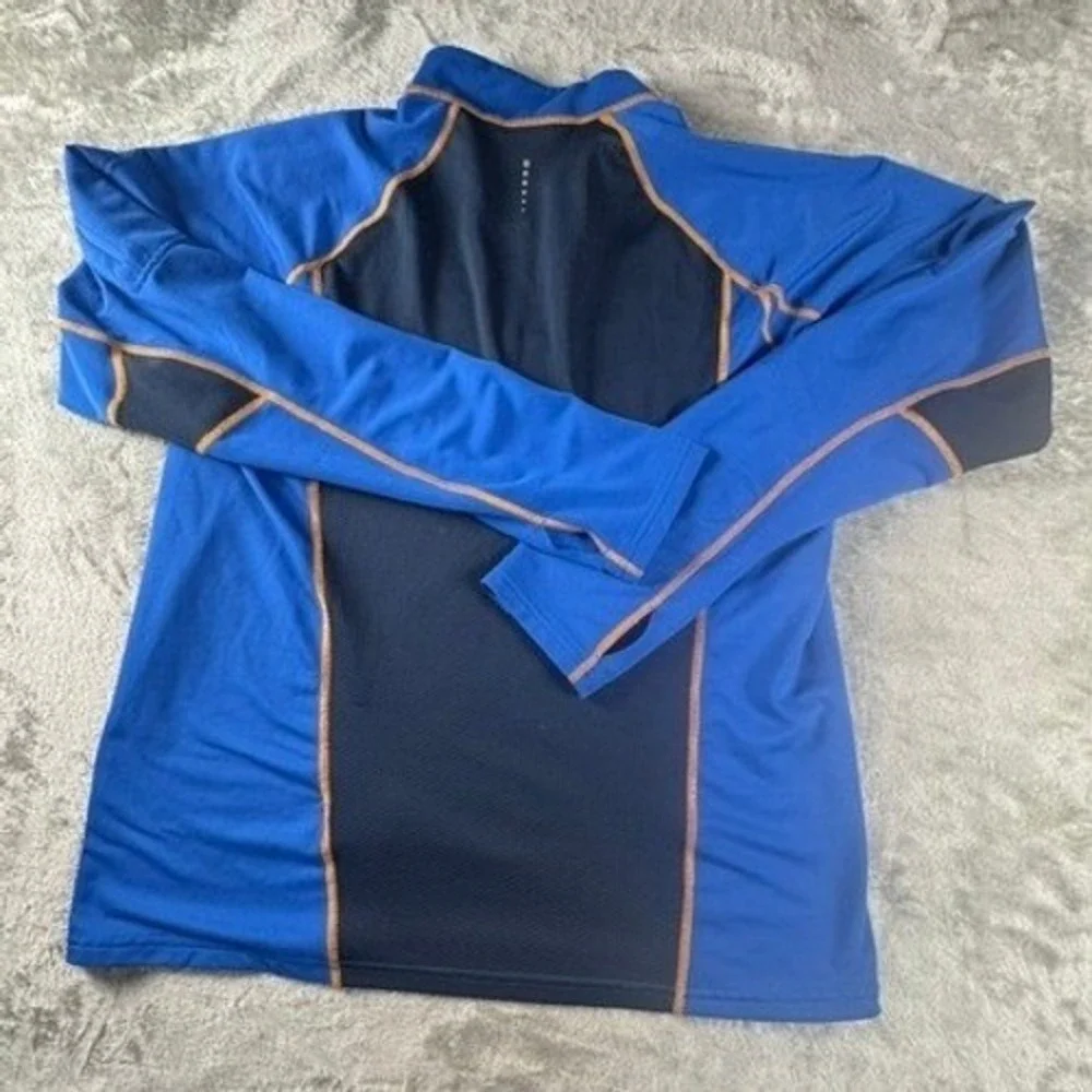 The North Face Pullover Mens L Blue 1/4 Zip Long Sleeve Active Top Mesh Trim
